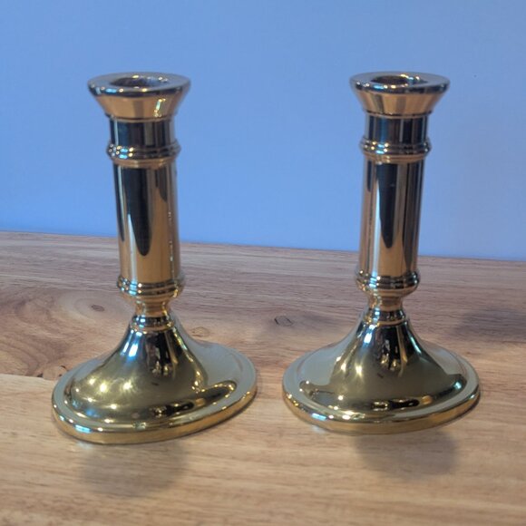 Vintage Baldwin Brass Classical Taper Candlestick Set of 2- Six Inches Tall - Picture 5 of 5